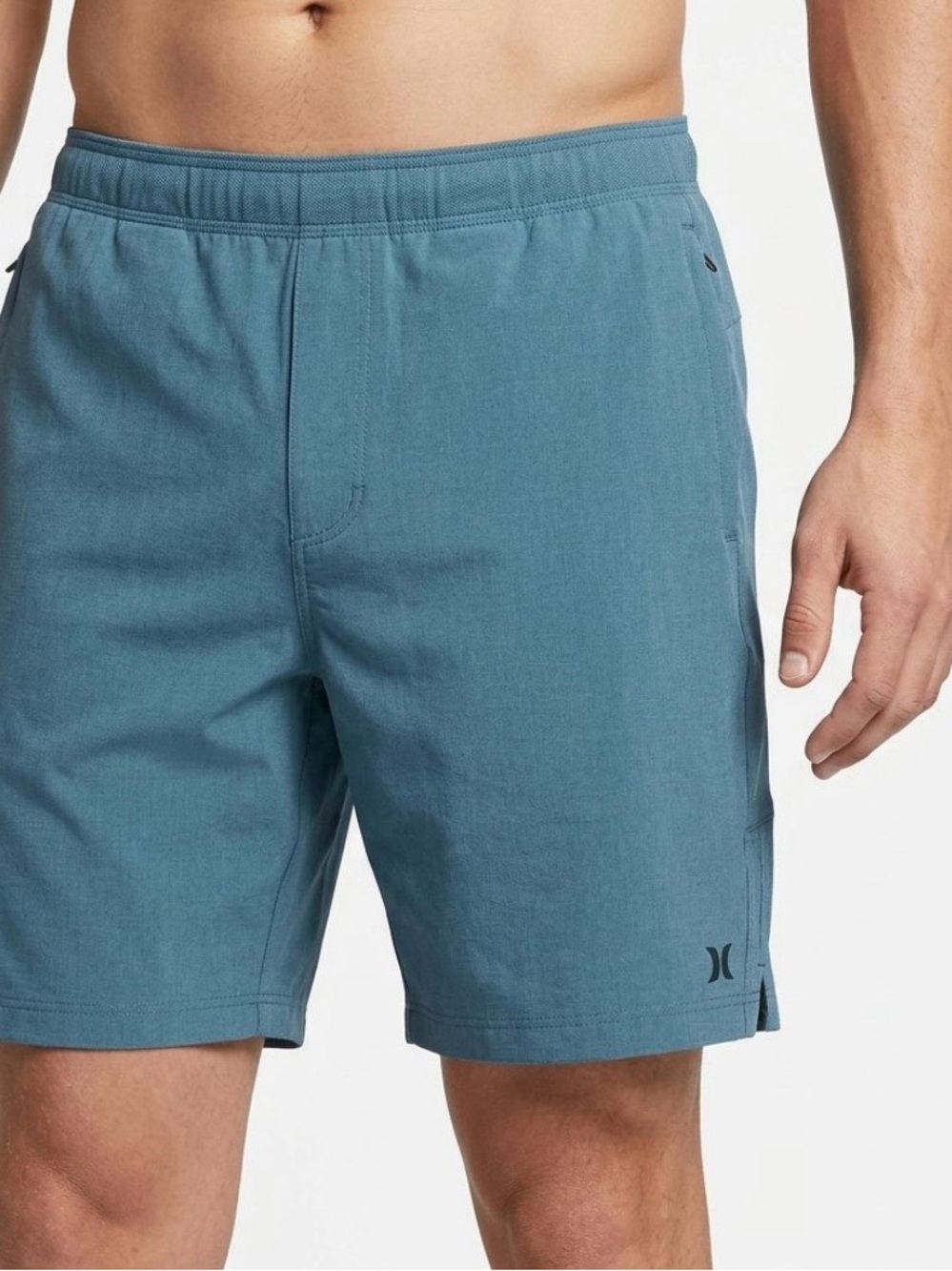 Hurley Men's Volley Shorts Blue Elastic Waist Casual Board Beach Swim Sz Medium